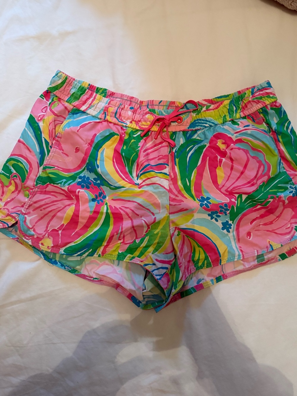 Lilly Pulitzer Multicolor Swirl Drawstring Shorts - Pink, Blue & Yellow